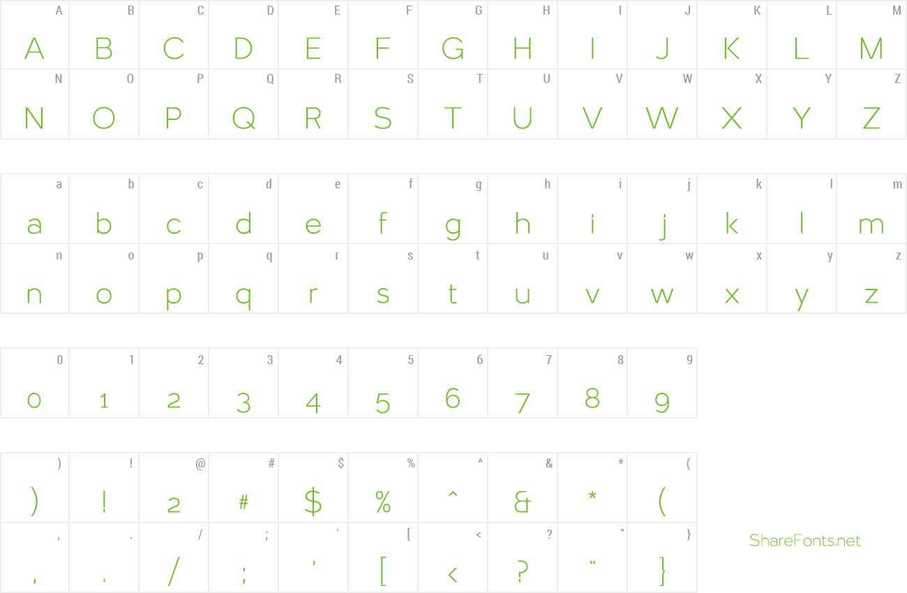 Font Larke Sans Light preview